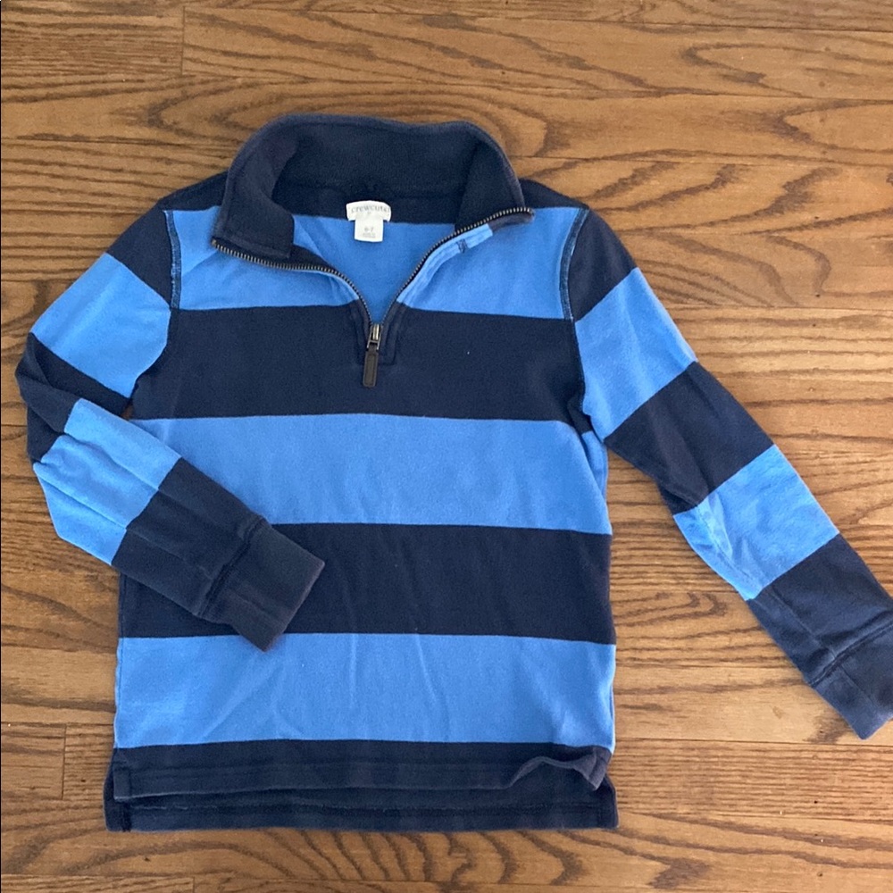 EUC crewcuts Rugby stripe 1/4 zip